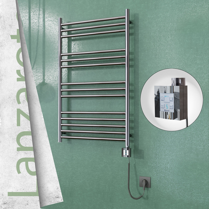 Lanzarote Electric Towel Warmer 600x1000 Mirror Finish Ktx4 200 W (Spiral Cable)