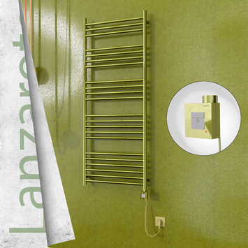 Radiva - Lanzarote Sèche Serviettes Electrique 600x1500 Or Ktx1 600 Watt Câble en spirale