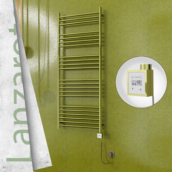  - Lanzarote Sèche Serviettes Electrique 600x1500 Or Ktx3 600 Watt Câble en spirale