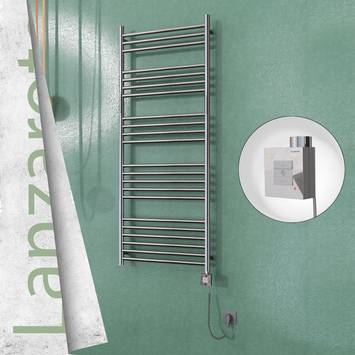 Radiva - Lanzarote Sèche Serviettes Electrique 600x1500 Finition de polissage Ktx1 600 Watt Câble en spirale