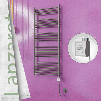  - Lanzarote Sèche Serviettes Electrique 600x1500 Finition peinture satiné Ktx3 600 Watt Câble en spirale