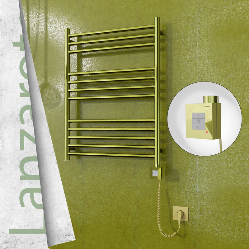 Lanzarote Electric Towel Warmer 600x800 Gold Ktx1 200 W (Spiral Cable)