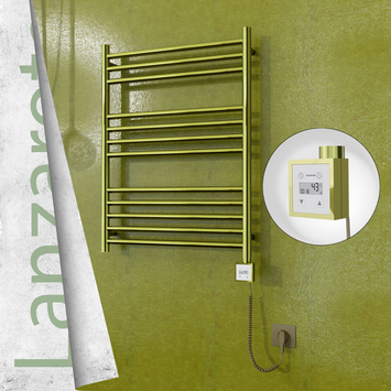  - Lanzarote Sèche Serviettes Electrique 600x800 Or Ktx3 200 Watt Câble en spirale