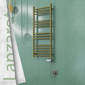 Radiva - Lanzarote Elektrikli Paslanmaz Çelik Havlupan 400x1000 Satine Altın (Thesis Termostat) 200W