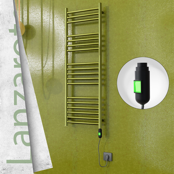 Radiva - Lanzarote Elektrikli Paslanmaz Çelik Havlupan 400x1200 Altın (On/Off Düğmeli) 300W