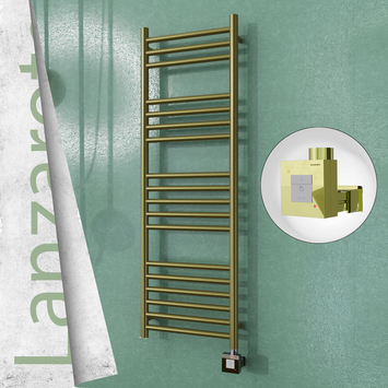 - LANZAROTE Elektrikli Paslanmaz Çelik Havlupan 400x1200 Satine Altın (KTX1 Termostat) 300W
