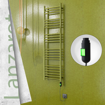 Radiva - Lanzarote Elektrikli Paslanmaz Çelik Havlupan 400x1500 Altın (On/Off Düğmeli) 300W