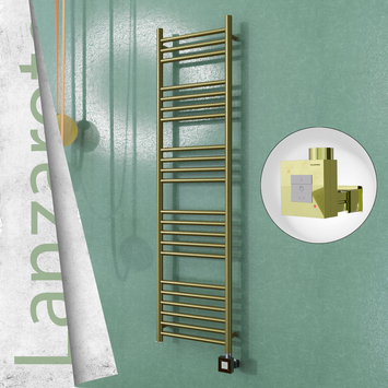 Radiva - Lanzarote Elektrikli Paslanmaz Çelik Havlupan 400x1500 Satine Altın (KTX1 Termostat) 300W