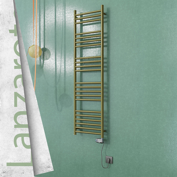 Radiva - Lanzarote Elektrikli Paslanmaz Çelik Havlupan 400x1500 Satine Altın (Thesis Termostat) 300W