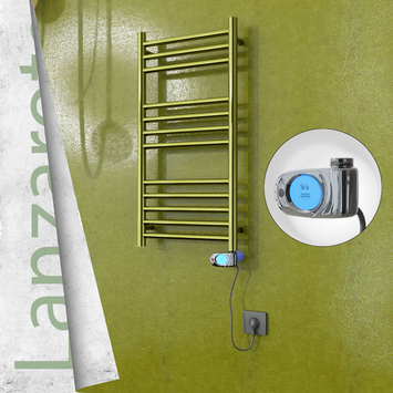 Radiva - Lanzarote Elektrikli Paslanmaz Çelik Havlupan 400x800 Altın (Musa Termostat) 200W