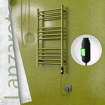 Radiva - Lanzarote Elektrikli Paslanmaz Çelik Havlupan 400x800 Altın (On/Off Düğmeli) 200W