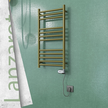 Radiva - Lanzarote Elektrikli Paslanmaz Çelik Havlupan 400x800 Satine Altın (Thesis Termostat) 200W