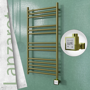  - LANZAROTE Elektrikli Paslanmaz Çelik Havlupan 500x1000 Satine Altın (KTX3 Termostat) 200W