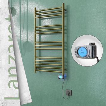 Radiva - Lanzarote Elektrikli Paslanmaz Çelik Havlupan 500x1000 Satine Altın (Musa Termostat) 200W