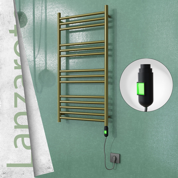 Radiva - Lanzarote Elektrikli Paslanmaz Çelik Havlupan 500x1000 Satine Altın (On/Off Düğmeli) 200W