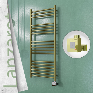  - LANZAROTE Elektrikli Paslanmaz Çelik Havlupan 500x1200 Satine Altın (KTX1 Termostat) 300W