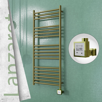 Radiva - Lanzarote Elektrikli Paslanmaz Çelik Havlupan 500x1200 Satine Altın (KTX3 Termostat) 300W
