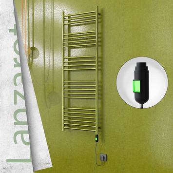 Radiva - Lanzarote Elektrikli Paslanmaz Çelik Havlupan 500x1500 Altın (On/Off Düğmeli) 300W
