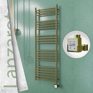 Radiva - Lanzarote Elektrikli Paslanmaz Çelik Havlupan 500x1500 Satine Altın (KTX3 Termostat) 300W