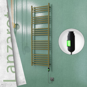 Radiva - Lanzarote Elektrikli Paslanmaz Çelik Havlupan 500x1500 Satine Altın (On/Off Düğmeli) 300W