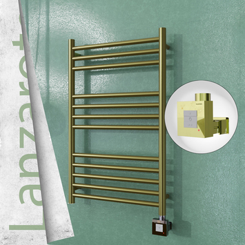  - LANZAROTE Elektrikli Paslanmaz Çelik Havlupan 500x800 Satine Altın (KTX1 Termostat) 200W