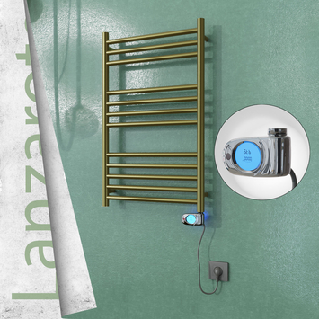  - LANZAROTE Elektrikli Paslanmaz Çelik Havlupan 500x800 Satine Altın (Musa Termostat) 200W