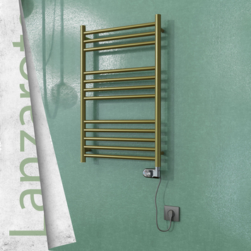 Radiva - Lanzarote Elektrikli Paslanmaz Çelik Havlupan 500x800 Satine Altın (Thesis Termostat) 200W