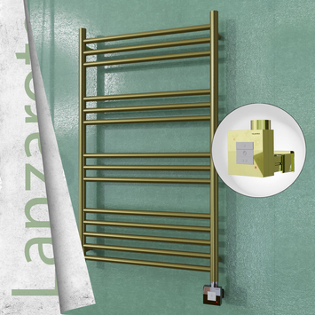  - LANZAROTE Elektrikli Paslanmaz Çelik Havlupan 600x1000 Satine Altın (KTX1 Termostat) 300W