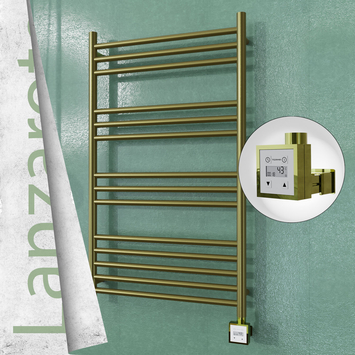 Radiva - Lanzarote Elektrikli Paslanmaz Çelik Havlupan 600x1000 Satine Altın (KTX3 Termostat) 300W