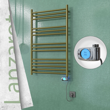 Radiva - Lanzarote Elektrikli Paslanmaz Çelik Havlupan 600x1000 Satine Altın (Musa Termostat) 300W