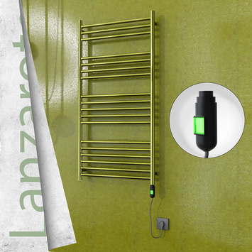  - LANZAROTE Elektrikli Paslanmaz Çelik Havlupan 600x1200 Altın (On/Off Düğmeli) 300W