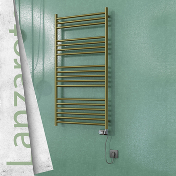  - LANZAROTE Elektrikli Paslanmaz Çelik Havlupan 600x1200 Satine Altın (Thesis Termostat) 300W