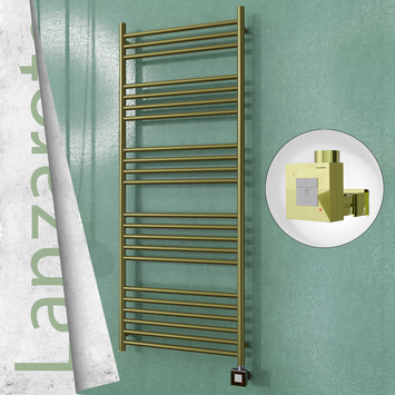Radiva - Lanzarote Elektrikli Paslanmaz Çelik Havlupan 600x1500 Satine Altın (KTX1 Termostat) 600W