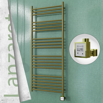 Radiva - Lanzarote Elektrikli Paslanmaz Çelik Havlupan 600x1500 Satine Altın (KTX3 Termostat) 600W
