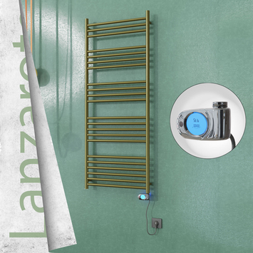Radiva - Lanzarote Elektrikli Paslanmaz Çelik Havlupan 600x1500 Satine Altın (Musa Termostat) 600W