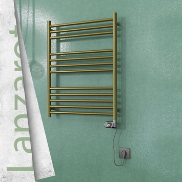 Radiva - Lanzarote Elektrikli Paslanmaz Çelik Havlupan 600x800 Satine Altın (Thesis Termostat) 200W