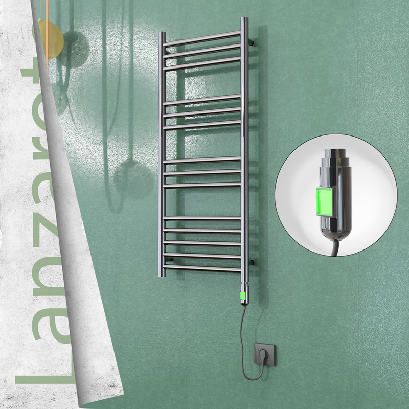 Lanzarote Stainless Steel Electric Towel Warmer 400x1000 Polished Finish (On/Off) 200 W