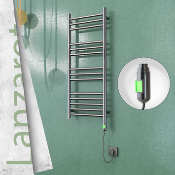  - Lanzarote Stainless Steel Electric Towel Warmer 400x1000 Polished Finish (On/Off) 200 W