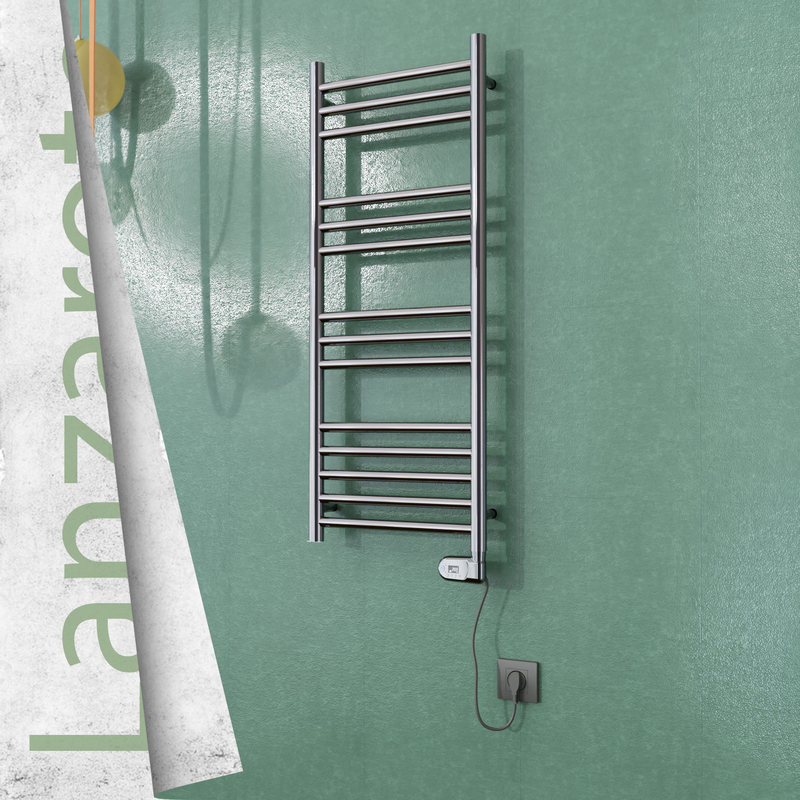 Lanzarote Stainless Steel Electric Towel Warmer 400x1000 Polished Finish (Thesis Thermostat) 200 W