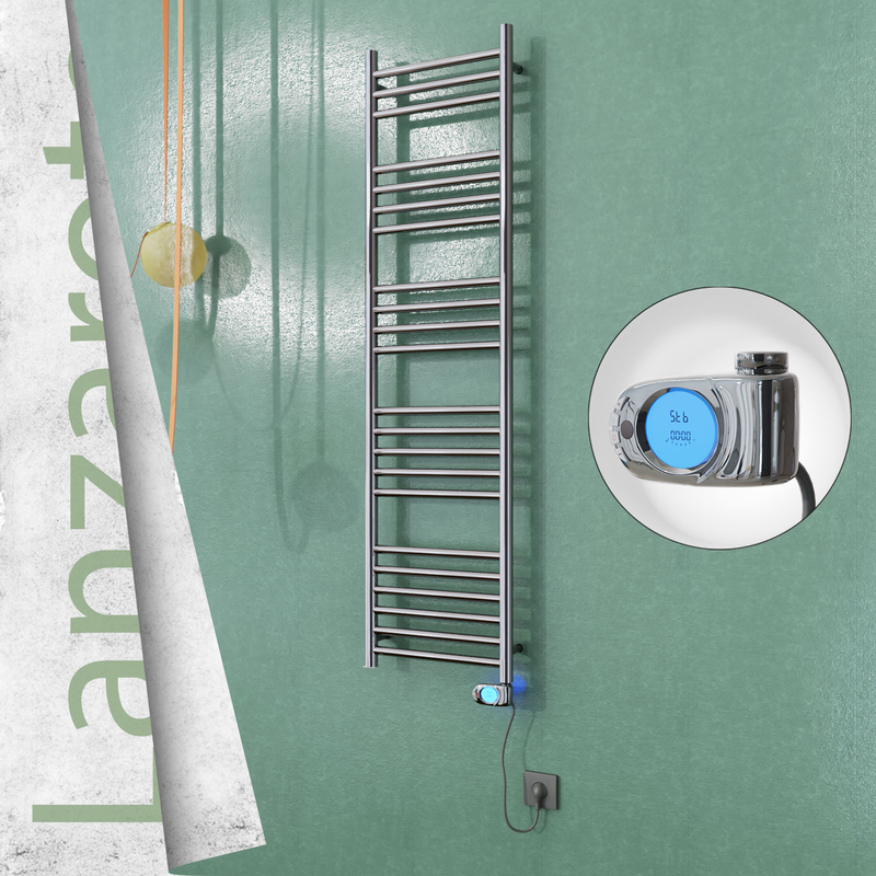Lanzarote Stainless Steel Electric Towel Warmer 400x1500 Polished Finish (Musa Thermostat) 300 W