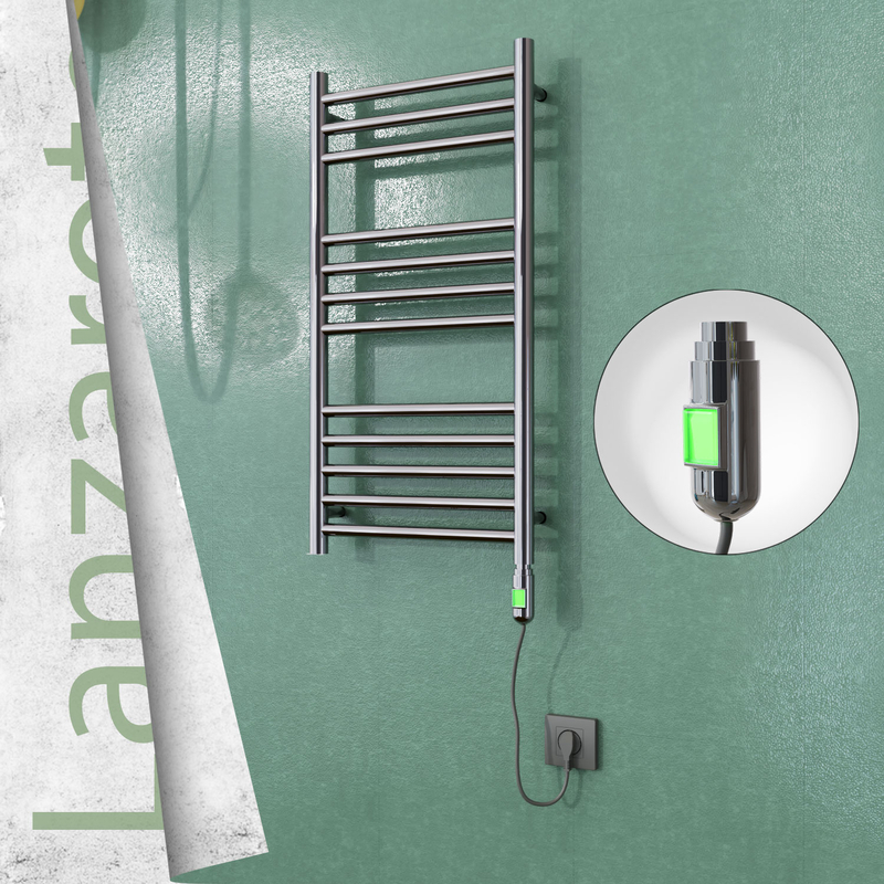 Lanzarote Stainless Steel Electric Towel Warmer 400x800 Polished Finish (On/Off) 200 W