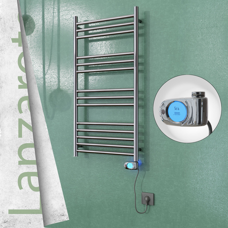 Lanzarote Stainless Steel Electric Towel Warmer 500x1000 Polished Finish (Musa Thermostat) 200 W
