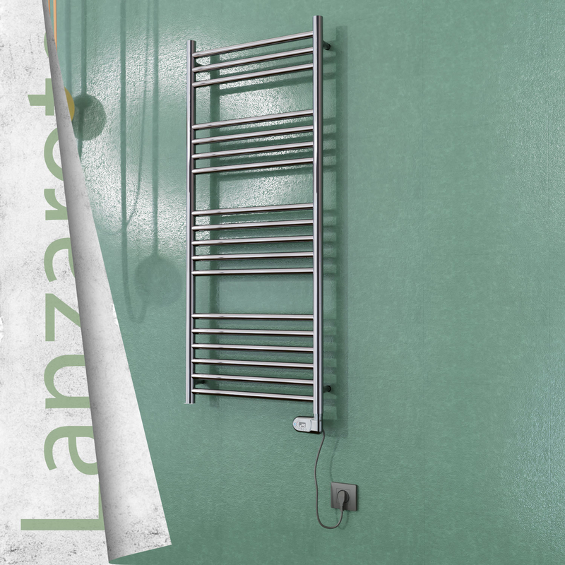 Lanzarote Stainless Steel Electric Towel Warmer 500x1200 Polished Finish (Thesis Thermostat) 300 W