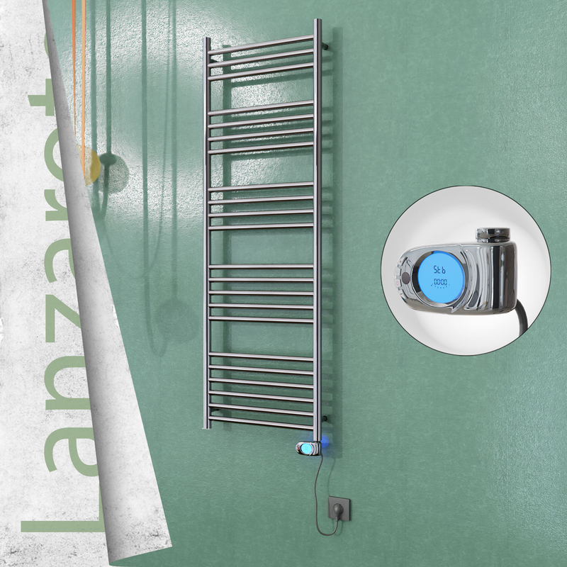 Lanzarote Stainless Steel Electric Towel Warmer 500x1500 Polished Finish (Musa Thermostat) 300 W