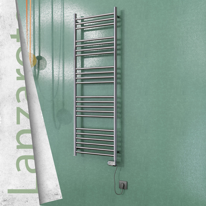 Lanzarote Stainless Steel Electric Towel Warmer 500x1500 Polished Finish (Thesis Thermostat) 300 W