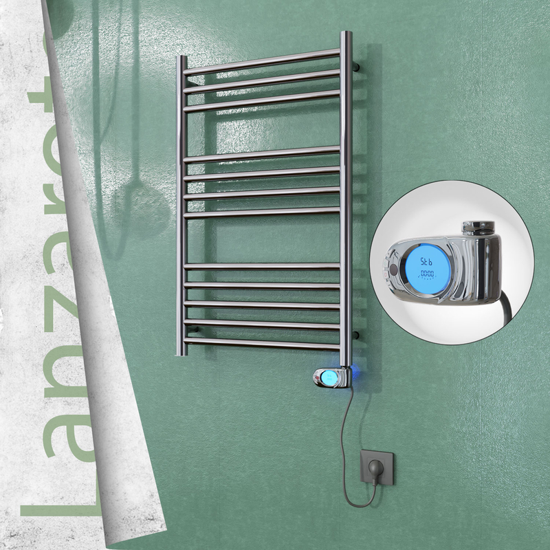 Lanzarote Stainless Steel Electric Towel Warmer 500x800 Polished Finish (Musa Thermostat) 200 W