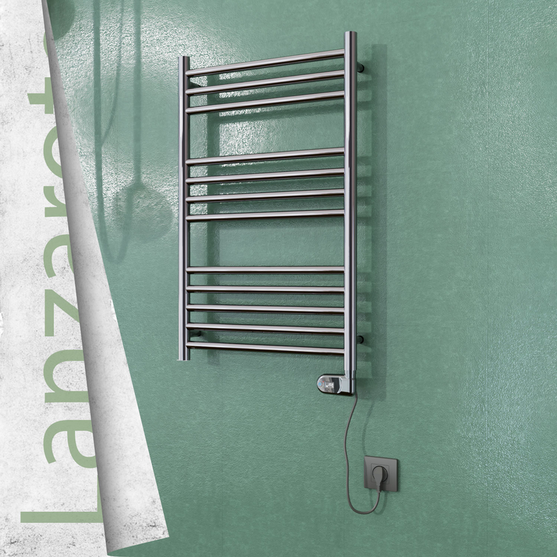 Lanzarote Stainless Steel Electric Towel Warmer 500x800 Polished Finish (Thesis Thermostat) 200 W