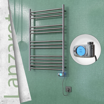  - Lanzarote Stainless Steel Electric Towel Warmer 600x1000 Polished Finish (Musa Thermostat) 200 W