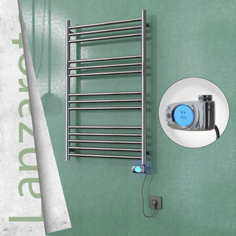 Lanzarote Stainless Steel Electric Towel Warmer 600x1000 Polished Finish (Musa Thermostat) 200 W