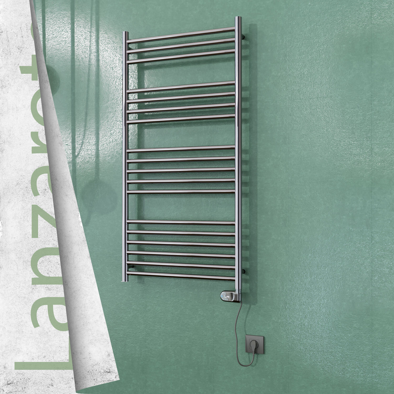 Lanzarote Stainless Steel Electric Towel Warmer 600x1200 Polished Finish (Thesis Thermostat) 300 W